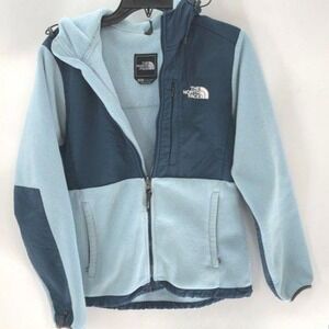 The North Face Womens Denali Highest Peak Hooded Jacket Medium Blue Navy